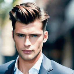 Pompadour Brown Hairstyle AI avatar/profile picture for men